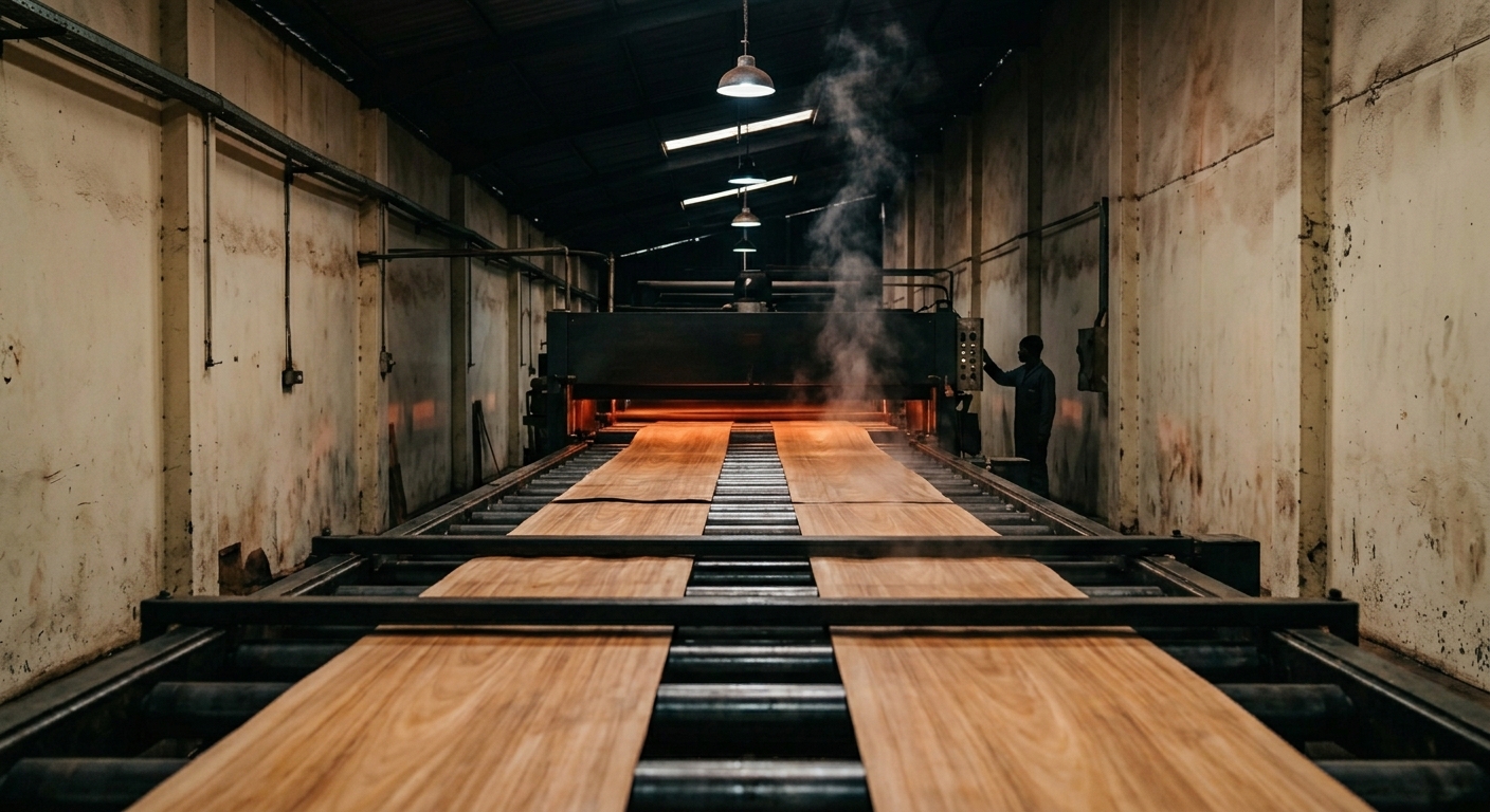 Core veneer drying